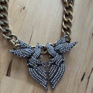 Gold-Tone Crystal Bird Pendant Necklace - Women's Jewelry